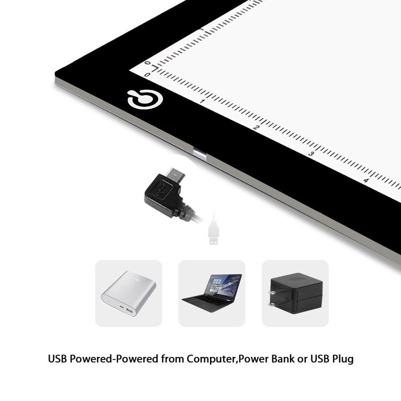LitEnergy A4 LED Copy Board Light Tracing Box, Adjustable USB