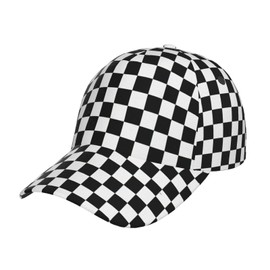 Checkered Flags Race Car Flag Baseball Hat for Women Men Summer Vacation Travel Beach Packable Sun Cap