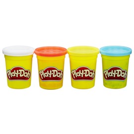 Play-Doh Hasbro Play-Doh-Set 4er Pack Grundfarben Knetmasse, Modelliermasse für fantasievolles und kreatives Spielen, Kunstzubehör für Kinder ab 2 Jahren, in den Farben blau, gelb, rot und weiß