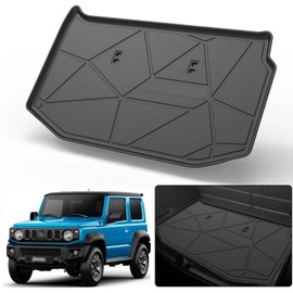 Elsetyler Cargo Liner for 2021 Jimny - Black TPO All Weather Heavy Duty Waterproof Rear Cargo Tray Trunk Floor Mat Protector Compatible with 2019-2023 Suzuki Jimny