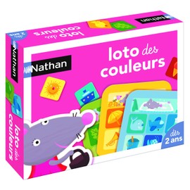 Nathan 31039 – BOARD GAME – Educational Game – Loto of colours