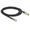 DELOCK Cable F Plug to IEC Socket RG-6/U Quad Shield 5 m Premium Black
