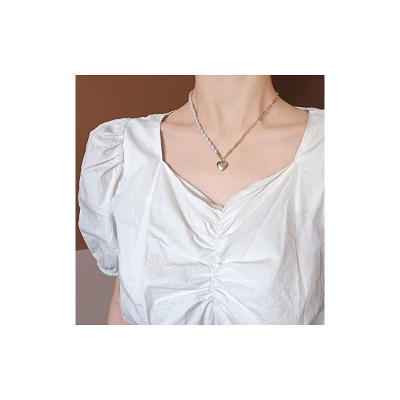 AVANCE Women's Necklace, Heart, Pearl, Chain, Choker