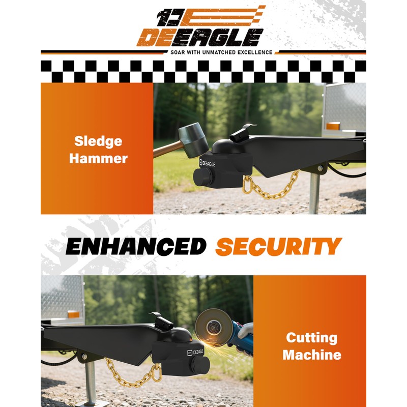 DEEAGLE Heavy Duty Trailer Coupler Lock, RV Trailer Locks Fits