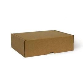 Boxes2u Brown Small Parcel Postal Boxes - 236 x 196 x 47mm (9.3" x 7.7" x 1.85") Die Cut Cardboard Mailing Box with Folding Lid and Self-Lock Tuck-in Flap (1)