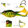 AIMALL 3pcs 3.7in Frog Lure Soft Bait with 360° Rotating