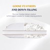 puredown® Goose Feathers and Down Pillow for Sleeping Gusseted Bed