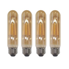 CTKcom T10 E26 Amber LED Light Bulb,Smooth Dimmable T10 Tubular Edison Light Bulbs,4 Watt 120V 2200K Warm White 320 lumens Vintage Edison Light Bulbs 40 Watt Equivalent,4 Pack