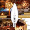 Seigun 60 Watt Clear Candelabra Base (E12) 110V_120V,Flame Shaped Incandescent
