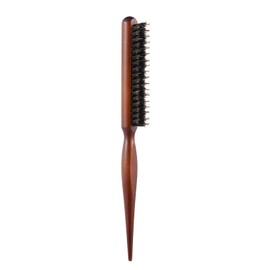 Frcolor Bristle Hair Brush Toupee Brush with Wooden Handle Teasing Hair Brush Boar Bristle Hair Brush for Home and Salon