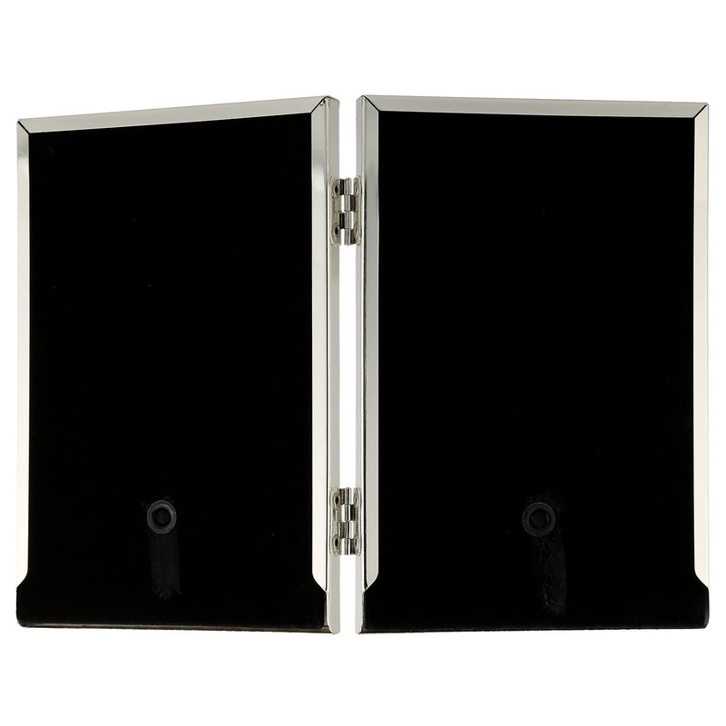 YiPinYin 5x7'' Hinged Double Simply Silver Metal Picture Frames, Elegant