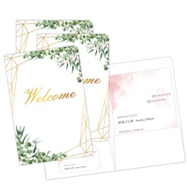 Gold Foil 6x9 Inch Welcome Documents File Folders with Two Pockets for Hotel Welcome Baskets,Wedding Programs,Church,Conference,25 Pcs