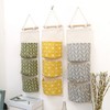 Cotton Linen Wall-Mounted Storage Pocket Organizer - Hanging Storage for Dolls & Small Items Small Items Green 4ea