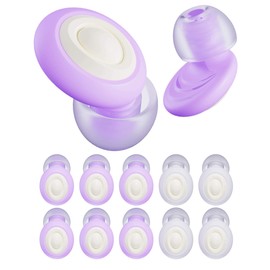 5 Pairs Ear Plugs for Sleeping Noise Cancelling,Soft Silicone Hearing Protection Earplugs for Sleep Snoring,Noise Sensitivity,Study,Snoring,Work,Concert,Motorcycle,Airplanes,24dB-33dB（Purple&White）