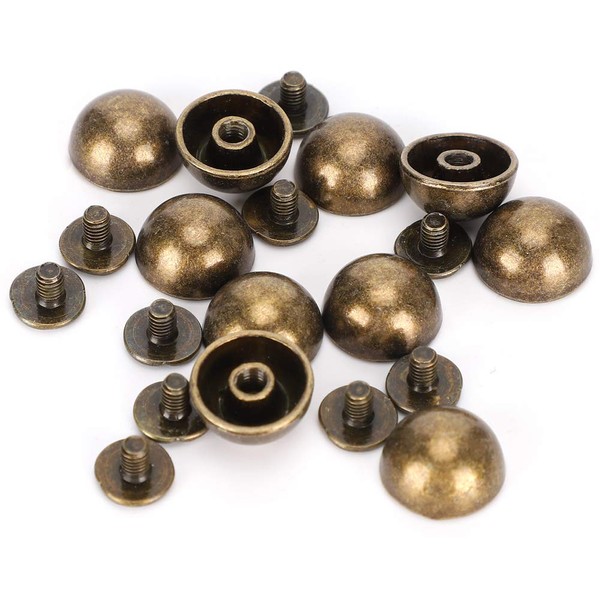 Mushroom Rivets for Bags 12mm 30 Sets Bronze Dome Rivets Screw Decoration Bronze Round Ornaments Leather Faux Leather Bronze Leather Craft Studs