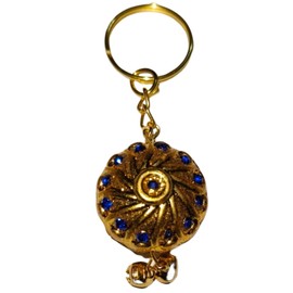 Unique Handicraft Flower Design Keychain Keyring to hold keys Anitique Traditional Rajasthani Style keychain with ghungroo (Pack of 1) any random colour