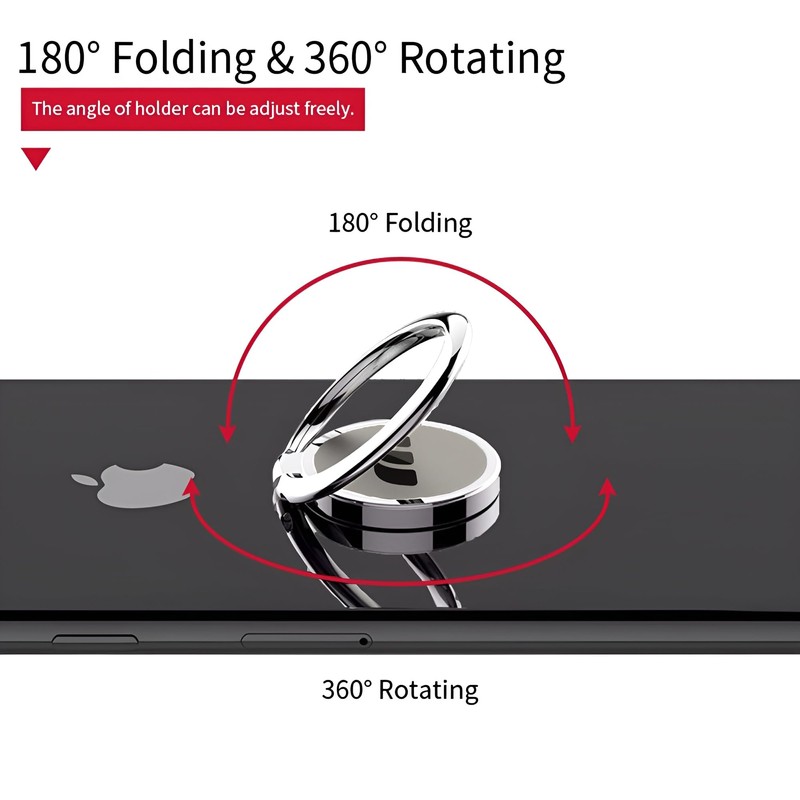 Ultra-Slim Phone Ring Holder with Magnetic Car Mount - Secure