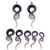 2Pcs Purple Ear Glass Spiral Tapers Plugs Tunnels Expander Gauges