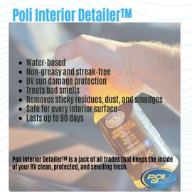 Poli Glow® Interior Detailer – 16 oz All-Surface Cleaner & UV Protectant for Boats, RVs, Cars – Water-Based, Streak-Free, Non-Greasy Interior Spray for Vinyl, Leather, Plastic, Glass & More
