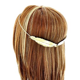 Arras Creations Fashion Trendy Belly Dancing, Tribal Leaf Metal Head Piece/Hair Accessory for Women / AZFJHC050 (Gold)