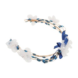 Baluue Bridal Leaf Hair Vine Handmade Soft Clay Wedding Headpiece Versatile Flower Headband for All Hairstyles Lightweight Crystal Accessories for Brides and Flower