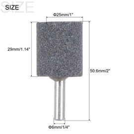 sourcing map 6pcs Abrasive Mounted Stone 1/4" Shank 1" Dia Cylindrical Corundum Grinding and Polishing Head for Engraving Rotary Tool