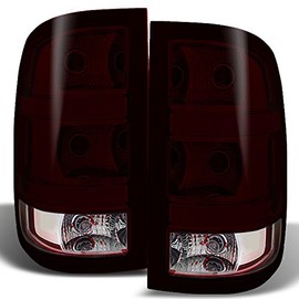 For GMC Sierra Fleetside Pickup Dark Red Tail Lights Driver Left + Passenger Right Side Replacement Pair