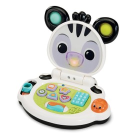 VTech Baby Discovery Zebra Laptop, Interactive Baby Toy with Lights, Music, Letters and Numbers, 2 Modes of Play, Motor Skills Development, Gift for Ages 3, 6, 9, 12 Months +, English Version