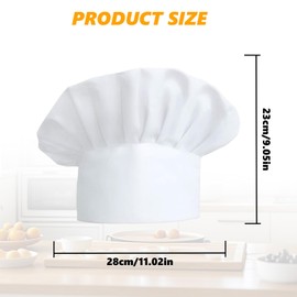Makoto Nobu Kochmütze Weiß Unisex, Chef Kochmützen Erwachsene Chefkoch Mütze, Verstellbar Kochhut Baumwolle Kochhüte Professionel Haarnetz Küche für Restaurant Kochen BBQ Backen