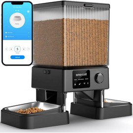oneisall Automatic Cat Feeder with 5G WiFi, Automatic Cat Food Dispenser for 2 Cats, Dogs,  Small Pets, 20 Cups/5L Timed Dry Food Dispenser with APP Control