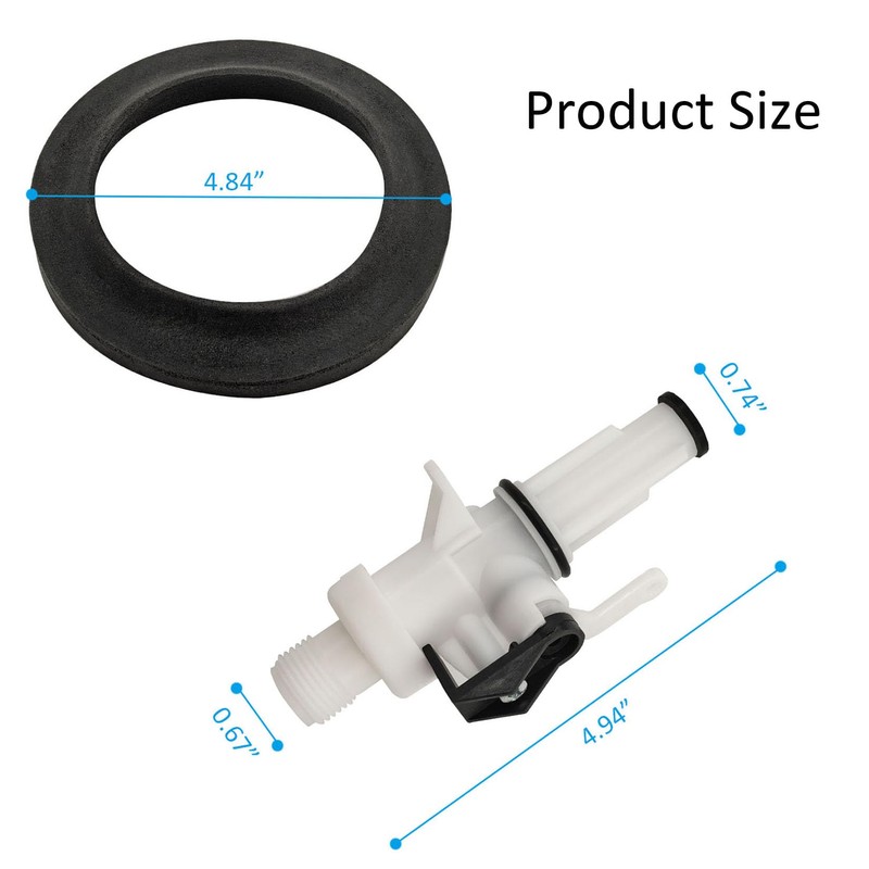 Upgraded 13168 RV Toilet Water Valve Kit for Aqua Magic