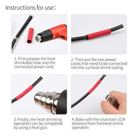 Purple-fox 3:1 Heat Shrink Tubing Adhesive-Lined Heat Shrinkable Tube Waterproof Insulation Sealing DIY Red (Dia 3/16(4.8mm))