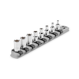 TEKTON 1/4 Inch Drive External Star Socket Set with Rail, 8-Piece (E4-E12) | SHD90115