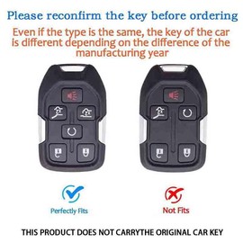 Key Fob Cover Leather Car Fit for Suburban Tahoe 2015 2016 2017 2018 2019 2020Yukon Car Accessories Key Protector(J-Style-Black)
