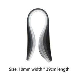 100Pcs Quilling Paper Strips, 10mm*39cm Gradient Quilling Strips for DIY Arts and Crafts, Black and White