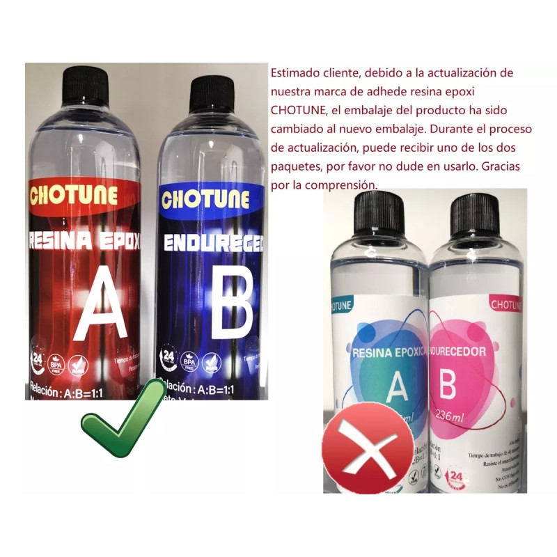 Chotune Resina Epoxica Cristal Trasparent Diy Arte Kit Epoxy 1:1