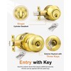 Probrico Door Knob and Single Cylinder Deadbolt Lock Set, Polished
