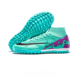 Generic Boys Soccer Shoes Indoor Futsal Turf Youth Soccer Cleats Kids TF High-Top Football Boots for Athletic Training Green Size EUR37