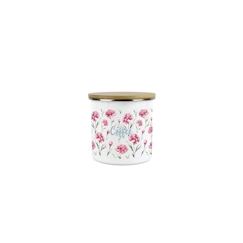 Purely Home Carnation Flowers Coffee Storage Canister - Pink &