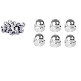 Stainless Steel Cap Nut Hex Acorn Dome Head M3 M4 M5 M6 M8 M10 Marine Grade Nut for Screws Bolts Fasteners, Rust-Resistant Hardware, DIY Home Improvement Outdoor Projects - Pack of 6 (M6)