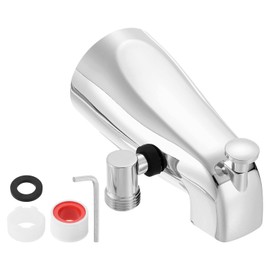 sourcing map Slip on Tub Spout, Bath Slip-On Tub Spout Zinc Alloy Bathtub Faucet with Pull-Up Diverter, Side Shower and Hex Wrench for 1/2 Inch Water Tube for Bathroom Kitchen, Silver