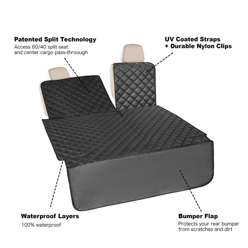 BisonCover Heavy-Duty Leather SUV Cargo Liner for Fold Down Split