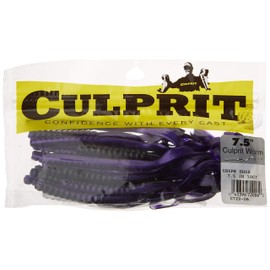 Culprit C720-06 7.5-in. Worm, 18Ct Bag Grape Shad, one Size