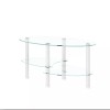 Unbranded Tempered Glass Coffee Table End Modern Center Table Oval