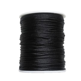 Nylon Cord Black Rat Tail 1.5 mm 90 Yard Kumihimo Cord Satin Silk Cord DIY Bead Cord Thread Cord