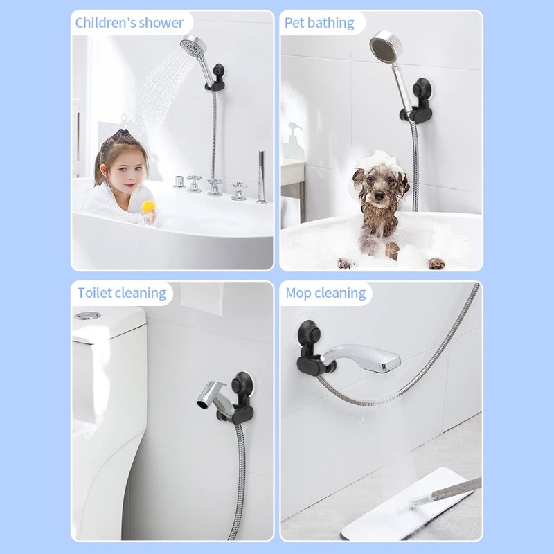 Shower Head Holder, Suction Cup Handheld Shower Head Bracket Adjustable