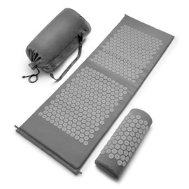 Sivan Health and Fitness Acupressure Mat and Pillow Set - Grounding Mat for Stress, Back & Neck Pain - Acupuncture Point Massage Mat for Muscle Relaxation, Sciatica, & Meditation - Includes Carry Bag