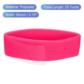 QUARKZMAN 23 Metres 3 Inch Wide Polyester Horsehair Braid, 1 Roll Stiff Horse Hair Band for Sewing Polyester Bonings Wedding Dresses Dance Dresses Skirts Hat Decorations, Pink