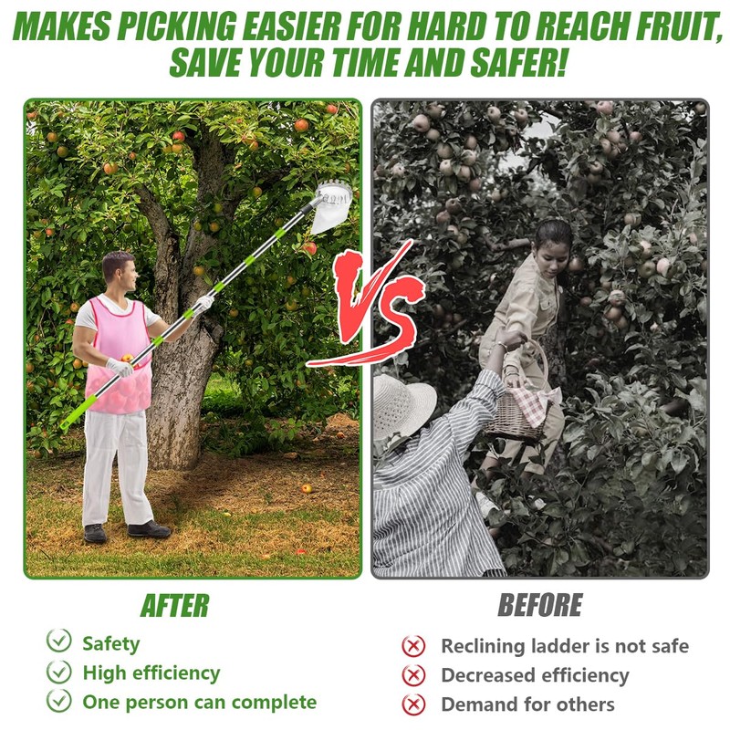 Fruit Picker and Gardening Harvest Storage Apron Set - 2.8m/9.2ft