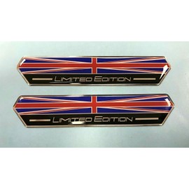 Gelz 2 x Union Jack Limited Edition 100mm Domed Gel Stickers/Decals
